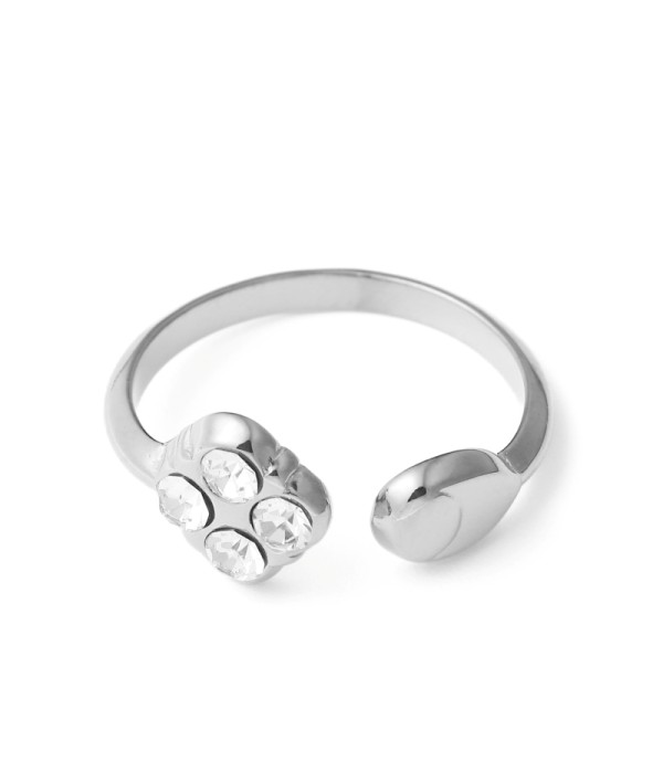 Anillo con huella de gato y circonitas