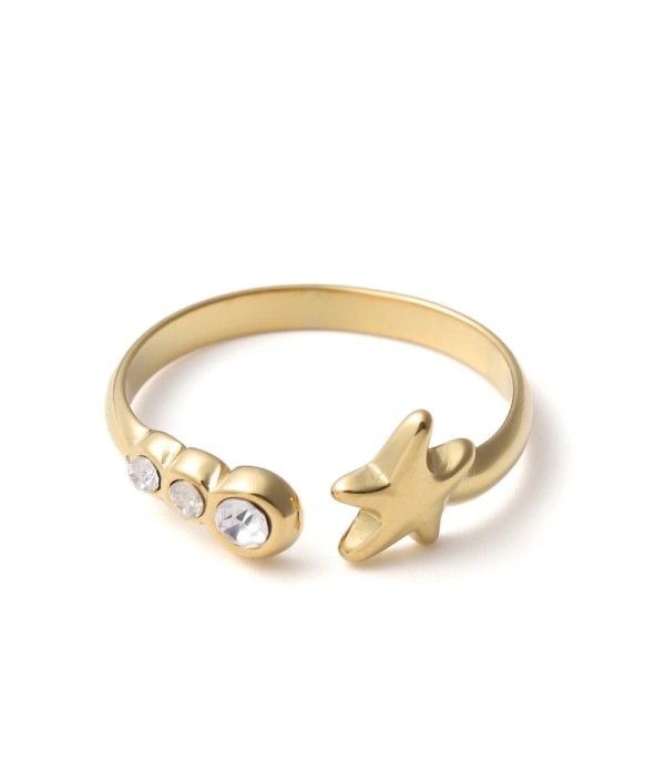 Anillo con diseño de estrella de mar y circonitas