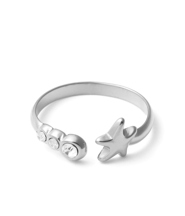 Anillo con diseño de estrella de mar y circonitas 2