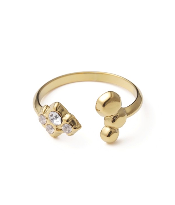 Anillo con puntos irregulares y circonitas