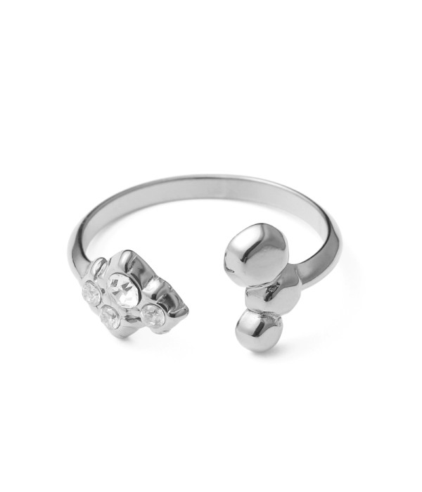 Anillo con puntos irregulares y circonitas 2