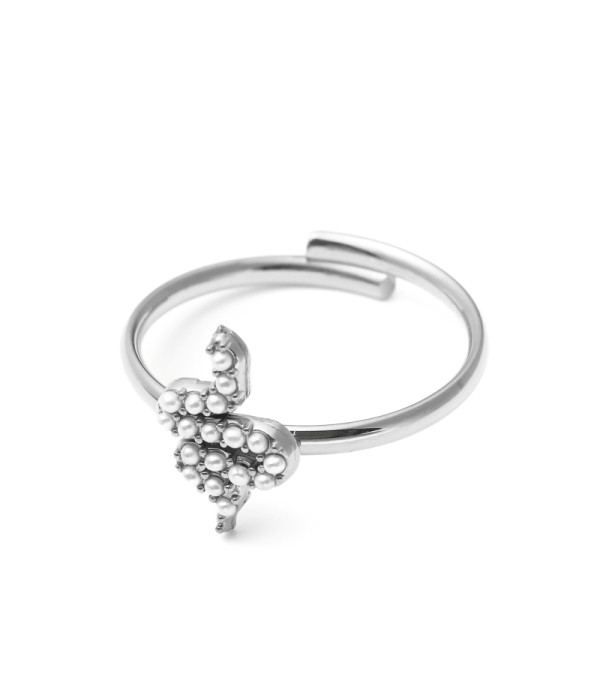 Anillo con serpiente de perlas