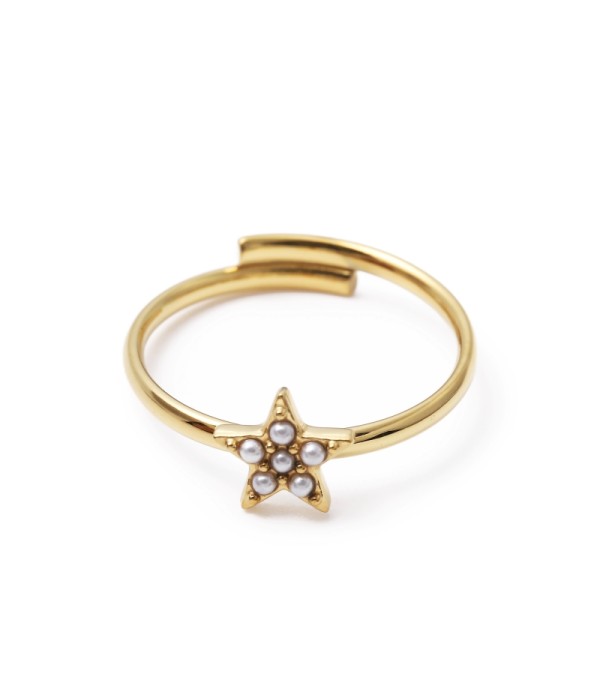 Anillo con estrella de perlas