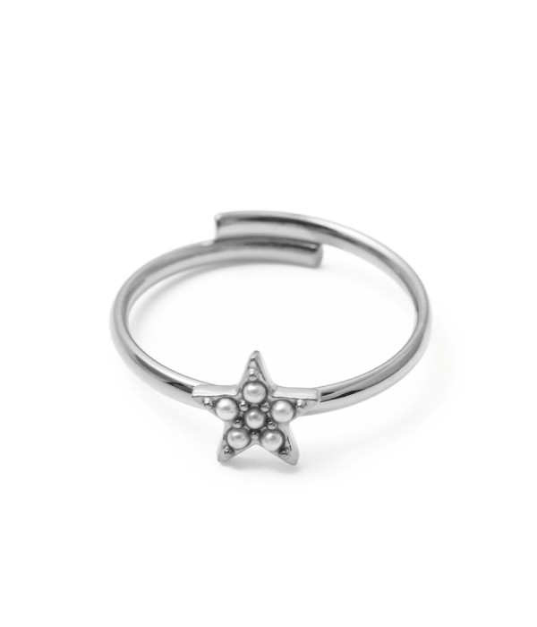 Anillo con estrella de perlas