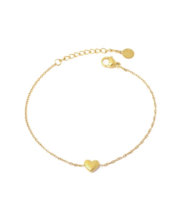 Pulsera dorada con colgante de corazón