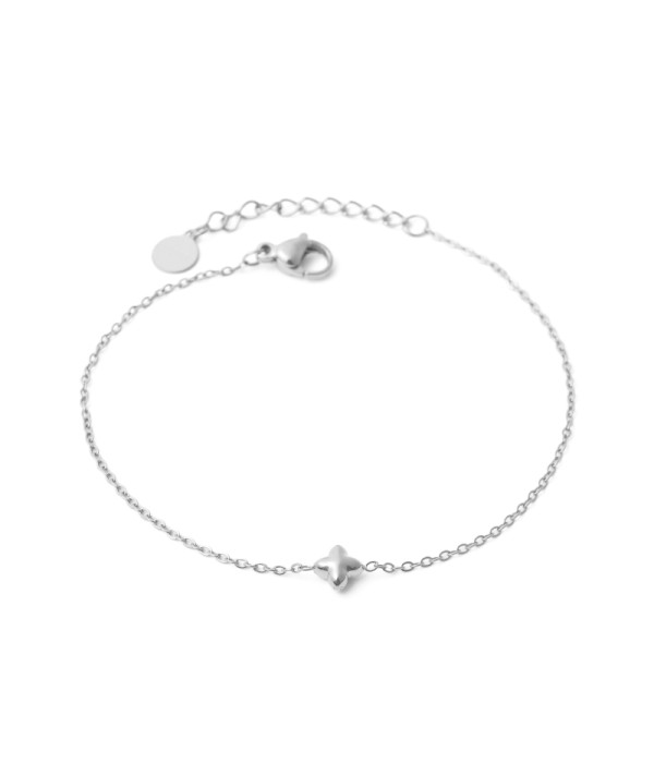 Pulsera plateada con colgante de cruz