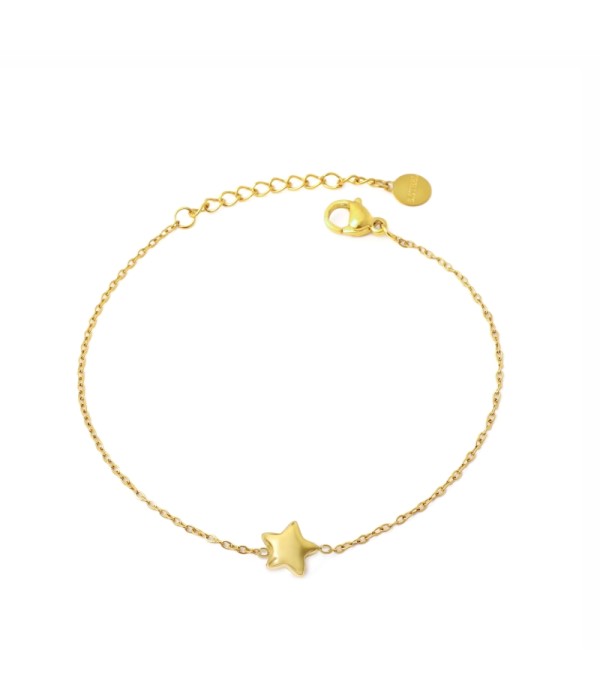 Pulsera dorada con colgante de estrella
