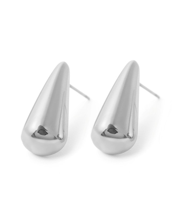 Pendientes plateados con forma de gota