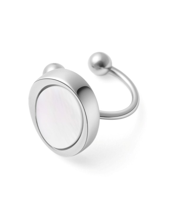 Clip de oreja con nácar redondo 2