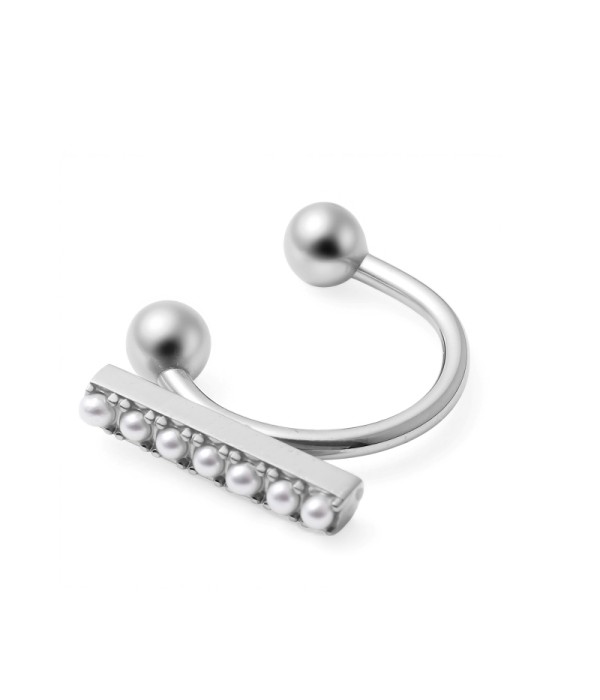 Clip de oreja con barra de perlas 2