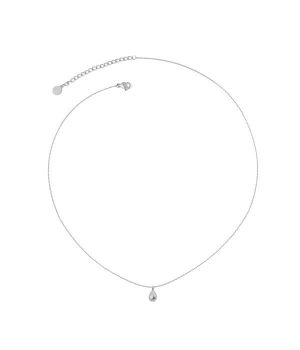 Collar plateado con colgante de gota
