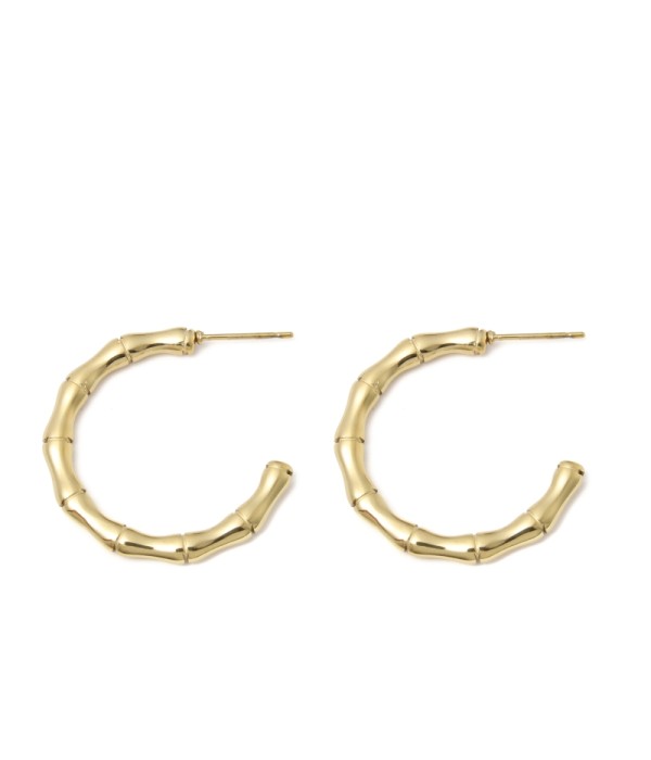 Pendientes de aro con diseño bambú(30mm)