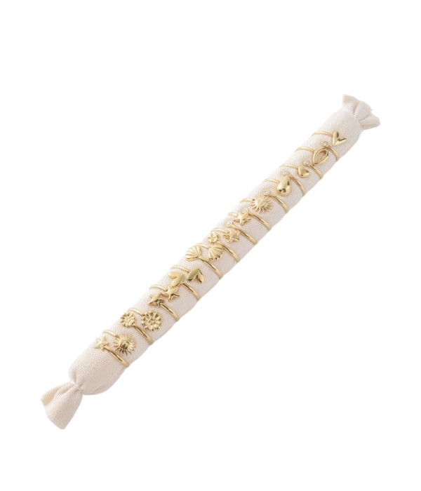 Conjunto de 12 anillos con diseños naturales y minimalistas