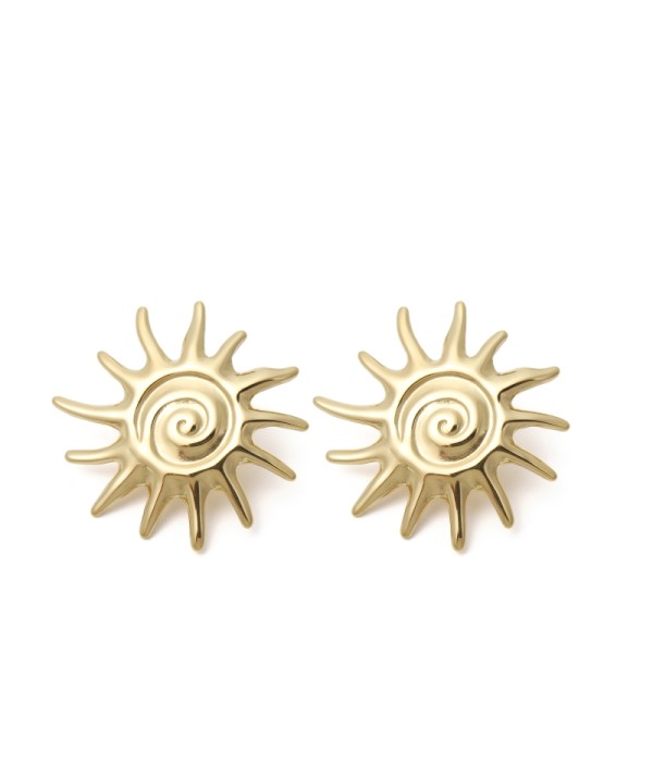 Pendientes dorados en forma de sol