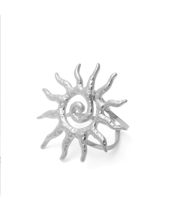Anillo con diseño de sol en espiral 2