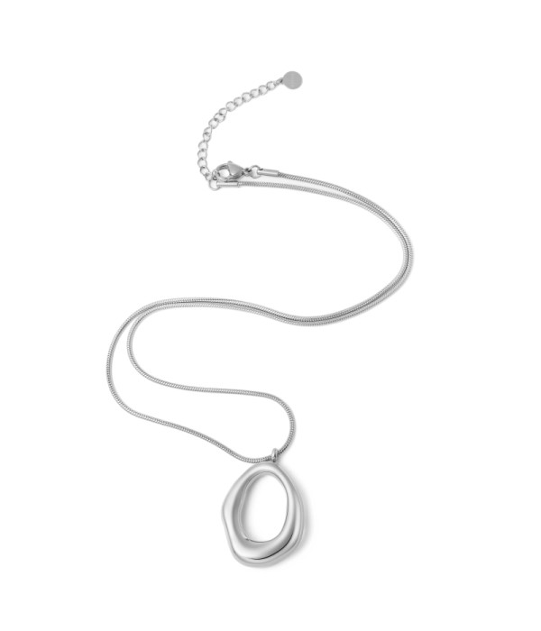 Collar plateado con colgante orgánico