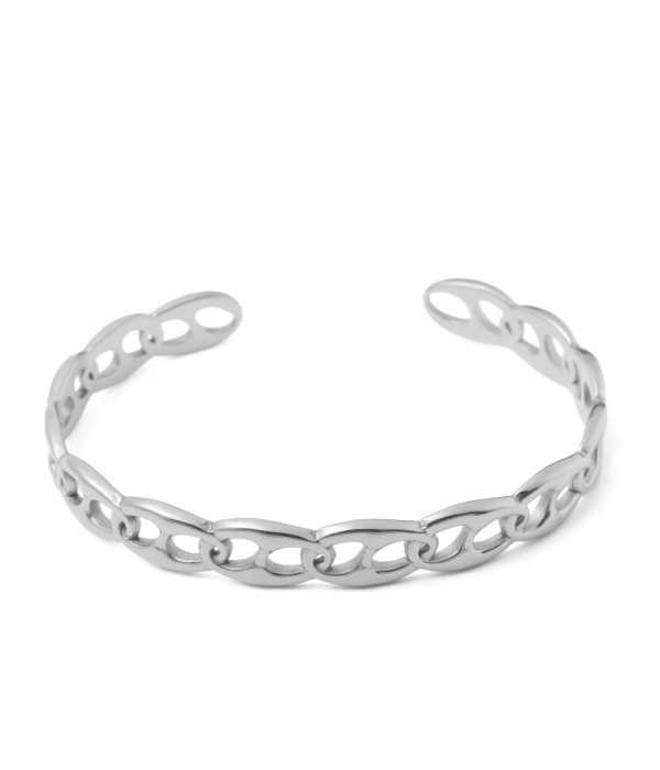 Pulsera plateada con diseño de eslabones