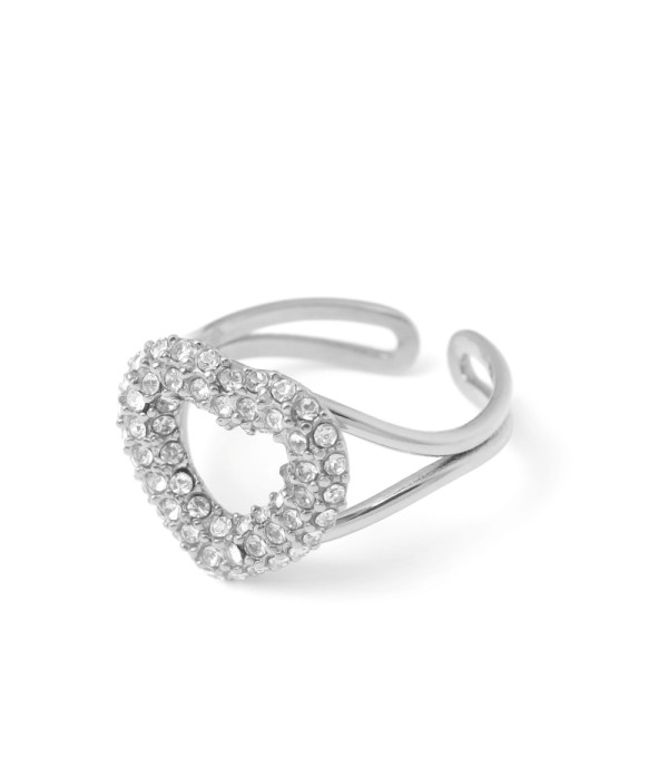 Anillo con corazón de cristales 2