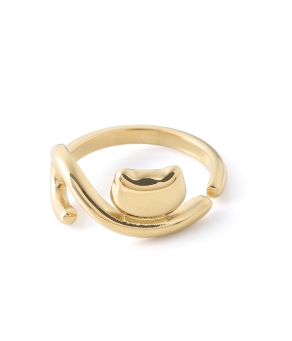 Anillo dorado con forma de gato