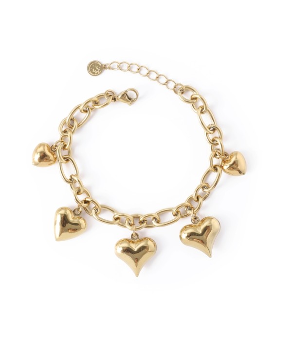 Pulsera con colgantes de corazones