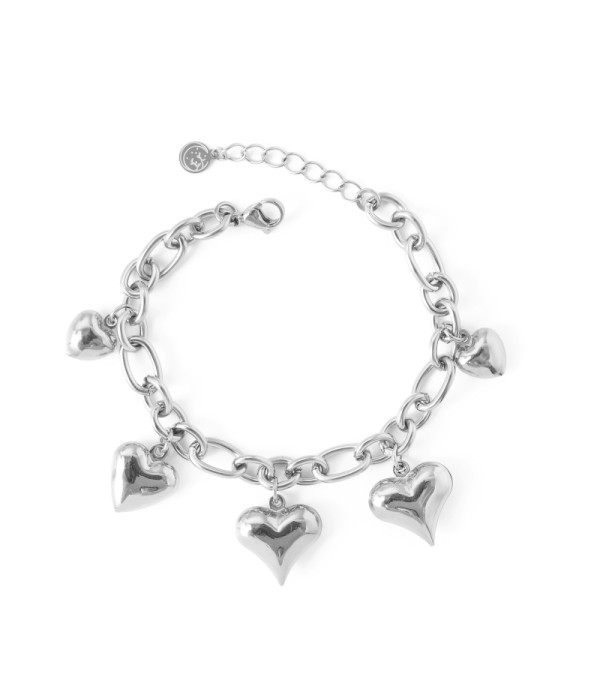 Pulsera con colgantes de corazones
