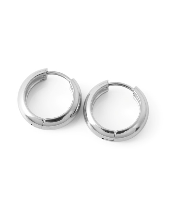 Pendientes de aro plateados gruesos