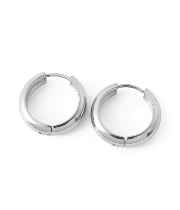 Pendientes de aro plateados gruesos