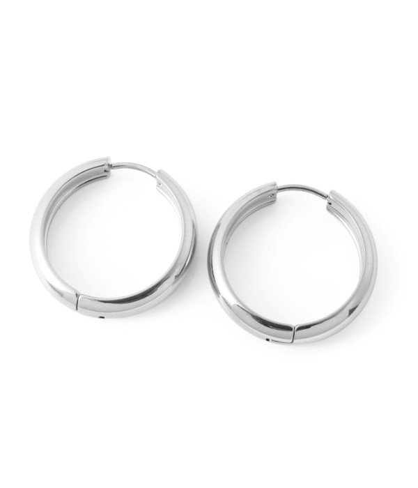 Pendientes de aro plateados gruesos