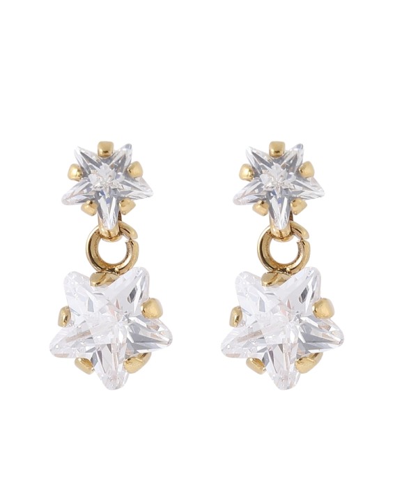 Pendientes de dos estrellas brillantes