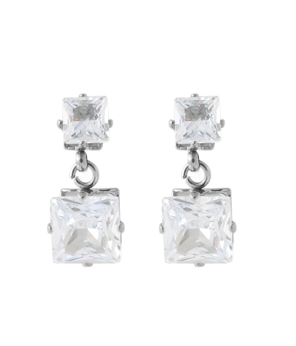 Pendientes de dos cuadrados brillantes 2