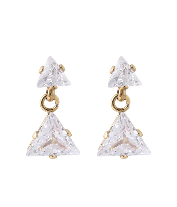 Pendientes de dos triangulos brillantes