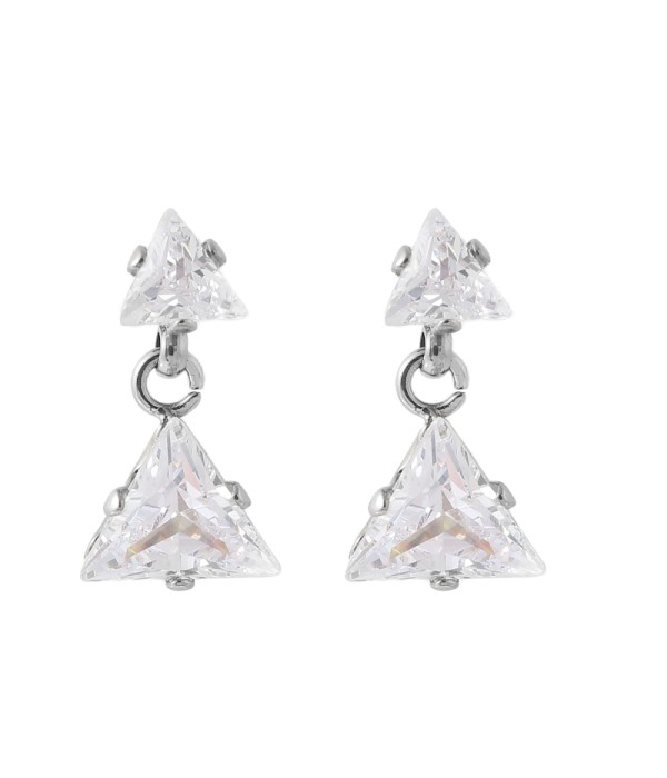 Pendientes de dos triangulos brillantes 2