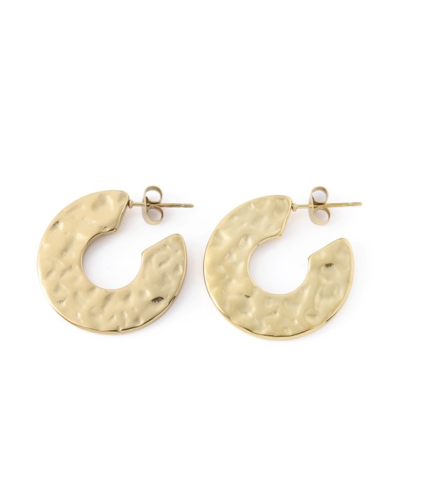 Pendientes de aro con textura martillada