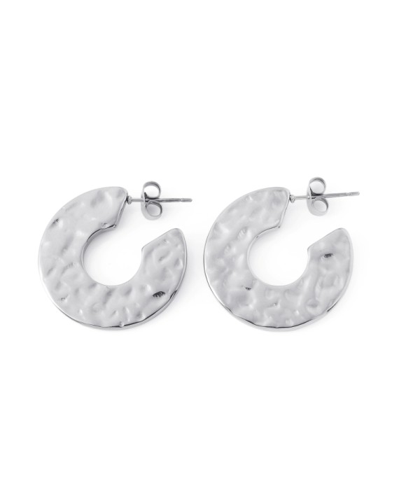 Pendientes de aro con textura martillada