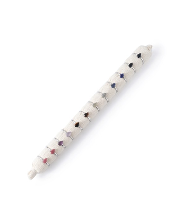 Conjunto de 12 anillos con piedras multicolores en forma de gota (5x8mm)