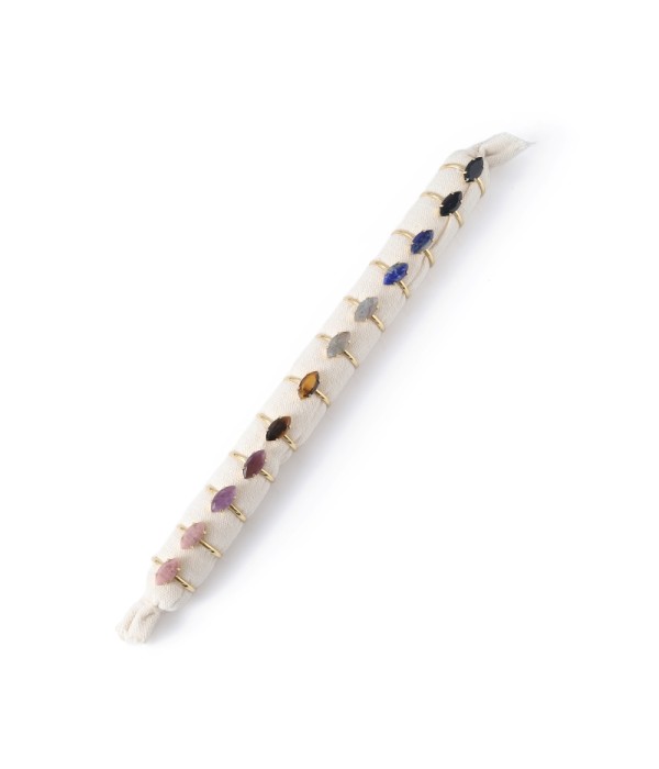 Conjunto de 12 anillos con piedras multicolores en forma de marquise(6x12mm)