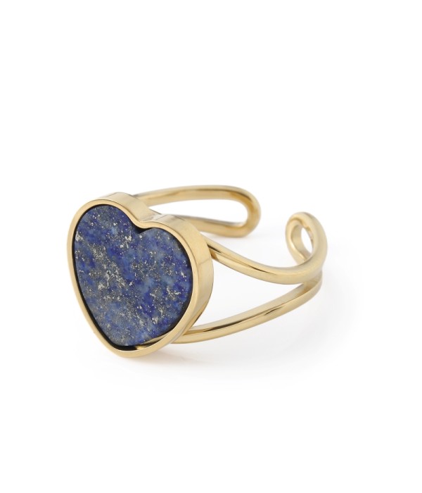 Anillo dorado con corazón de jade