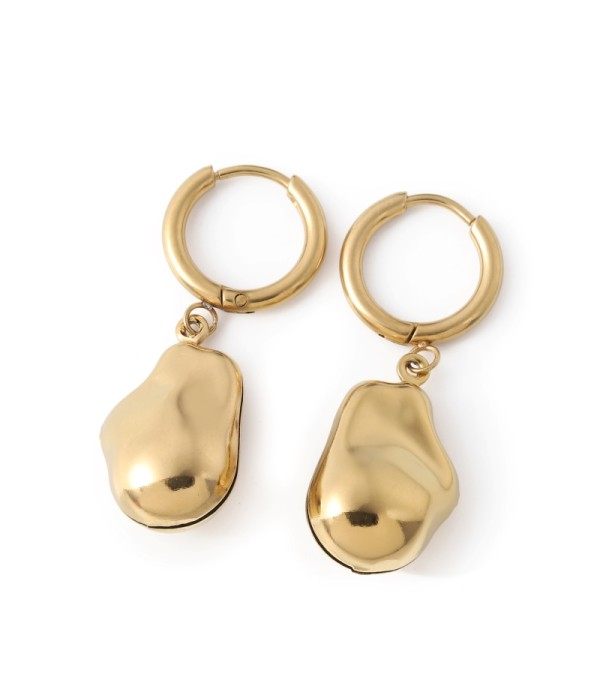 Pendientes dorados con gotas metálicas...