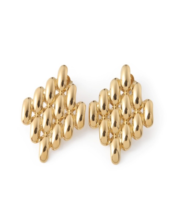 Pendientes dorados con módulos ovalados...