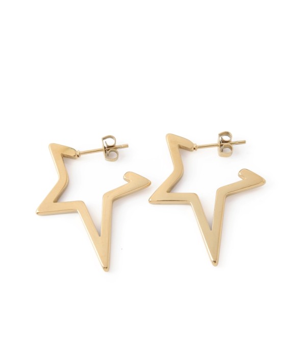 Pendientes dorados en forma de estrella geométrica