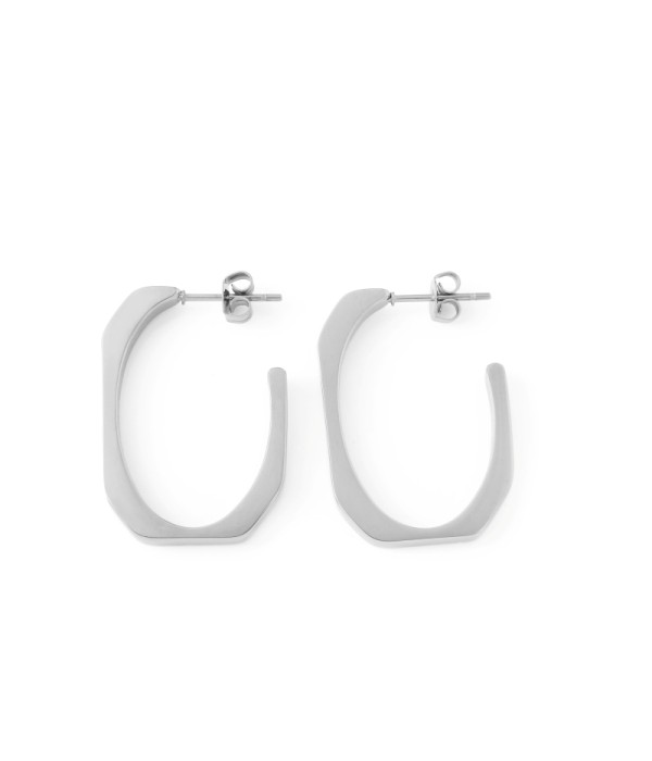 Pendientes  de aro plateados en forma de...