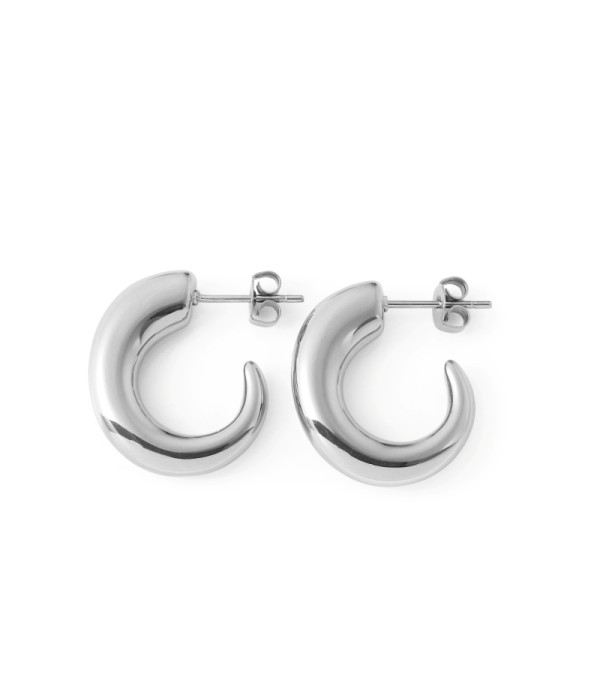 Pendientes de aro plateados gruesos