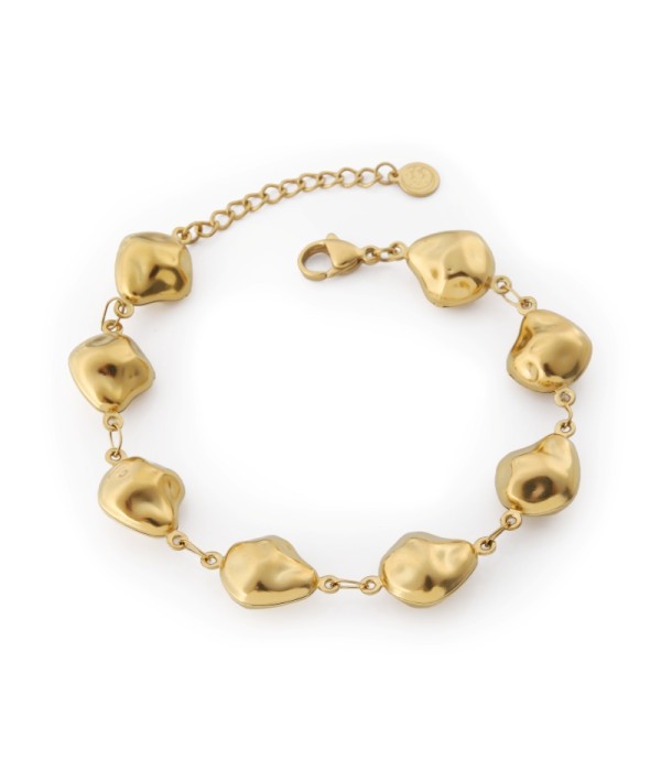 Pulsera dorada con eslabones irregulares