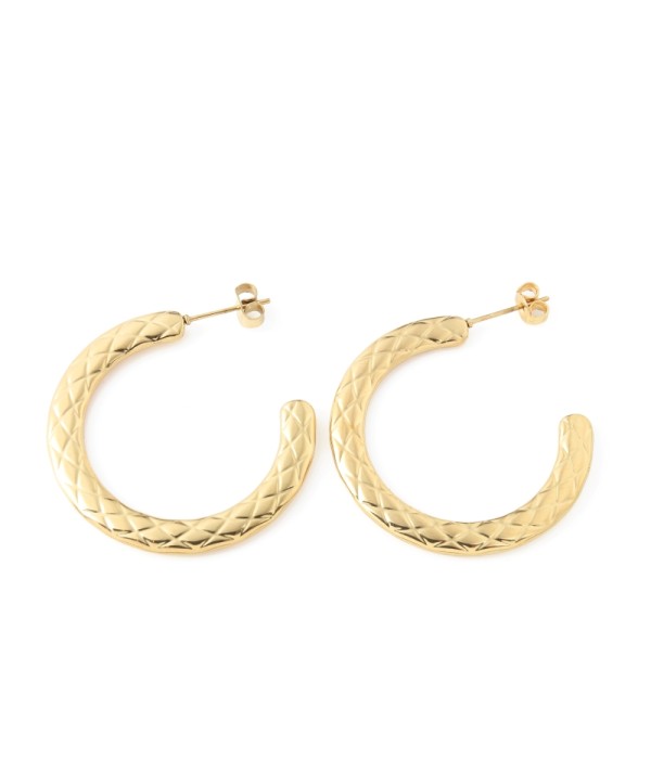 Pendientes de aro con textura acolchada