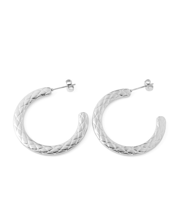 Pendientes de aro con textura acolchada