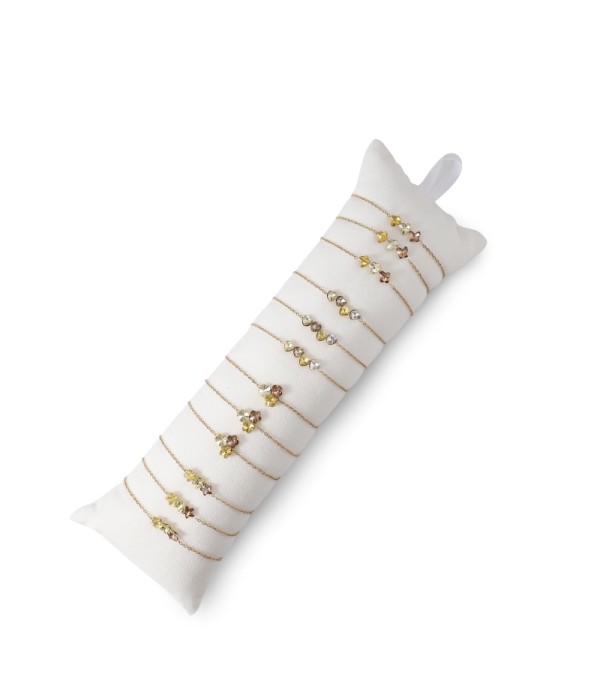 Conjunto de 12 pulseras con cristales en colores variados