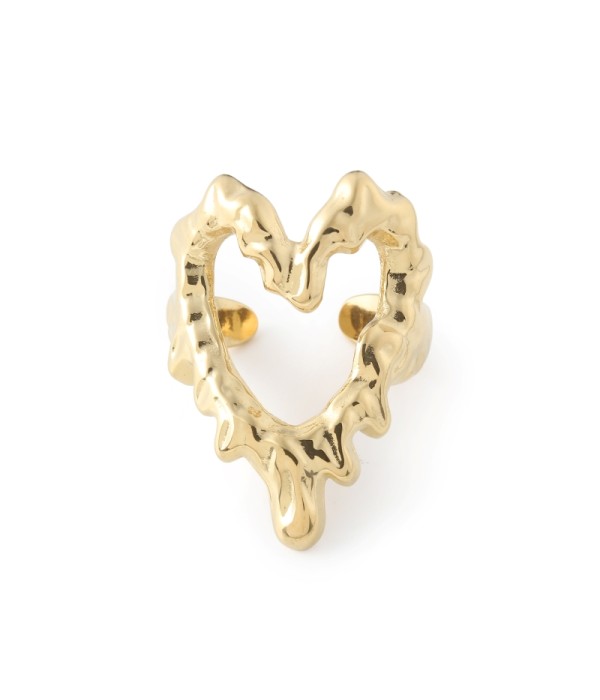 Anillo con corazón irregular
