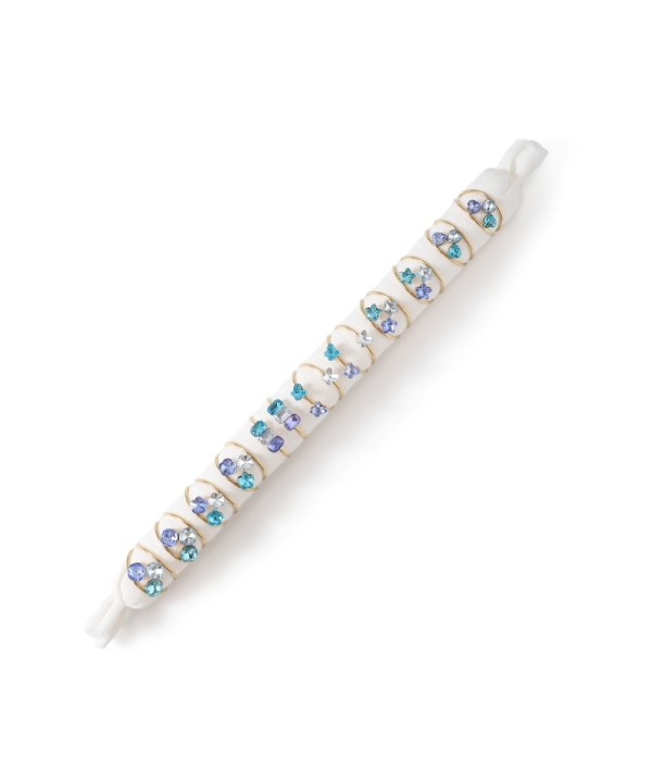 Conjunto de 12 anillos con cristales en colores variados