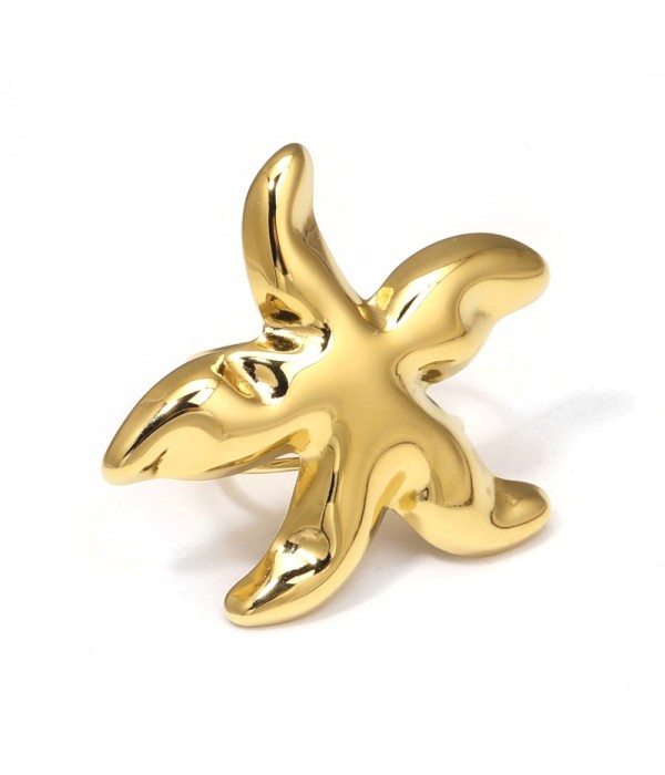 Anillo dorado de diseño estrella de mar