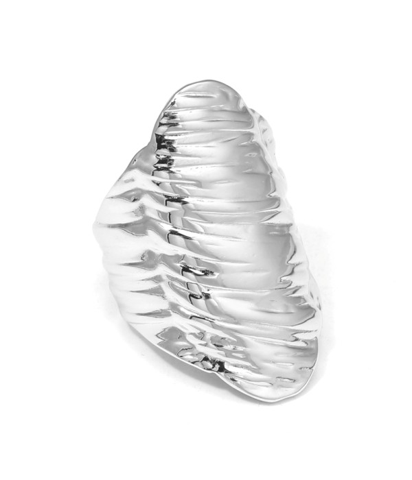 Anillo ancho con textura de ondas horizontales 2
